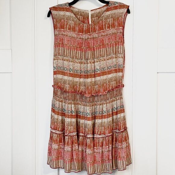 Think Closet Boho Tiered Sleeveless Mini Dress - Picture 1 of 5